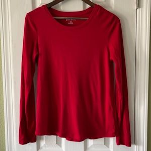 Red long sleeve knit shirt